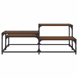 vidaXL Coffee Table Hall Side End Table Sofa Table Grey Sonoma Engineered Wood - brown oak, 107 x 107 x 40 cm - Additional view 4