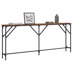 vidaXL Console Table Tea End Table Hallway Sofa Couch Table Engineered Wood - smoked oak, 180 x 23 x 75 cm