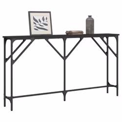 vidaXL Console Table Tea End Table Hallway Sofa Couch Table Engineered Wood - black, 140 x 23 x 75 cm