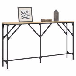vidaXL Console Table Tea End Table Hallway Sofa Couch Table Engineered Wood - sonoma oak, 140 x 23 x 75 cm - Additional view 2
