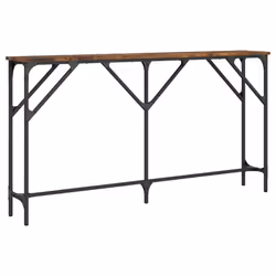 vidaXL Console Table Tea End Table Hallway Sofa Couch Table Engineered Wood - smoked oak, 140 x 23 x 75 cm