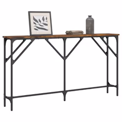 vidaXL Console Table Tea End Table Hallway Sofa Couch Table Engineered Wood - smoked oak, 140 x 23 x 75 cm