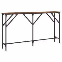 vidaXL Console Table Tea End Table Hallway Sofa Couch Table Engineered Wood - smoked oak, 140 x 23 x 75 cm - Additional view 5