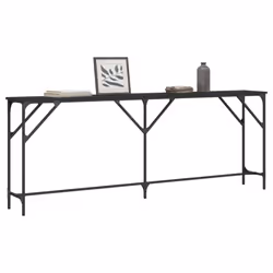 vidaXL Console Table Tea End Table Hallway Sofa Couch Table Engineered Wood - black, 200 x 29 x 75 cm