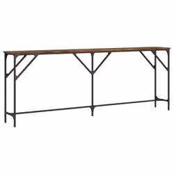 vidaXL Console Table Tea End Table Hallway Sofa Couch Table Engineered Wood - smoked oak, 200 x 29 x 75 cm