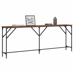 vidaXL Console Table Tea End Table Hallway Sofa Couch Table Engineered Wood - smoked oak, 200 x 29 x 75 cm