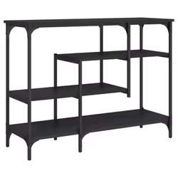 vidaXL Console Table with Shelves Accent End Table Hallway Side Sofa Table - black