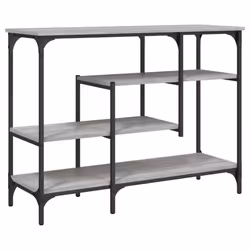 vidaXL Console Table with Shelves Accent End Table Hallway Side Sofa Table - grey sonoma