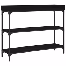 vidaXL Console Table with Shelves Hallway End Table Side Accent Table Black