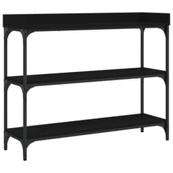 vidaXL Console Table with Shelves Hallway End Table Side Accent Table Black