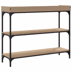 vidaXL Console Table with Shelves Hallway End Table Side Table Sonoma Oak - Additional view 5