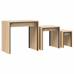 vidaXL Nesting Coffee Tables Nestinge Table 3 pcs Sonoma Oak Engineered Wood