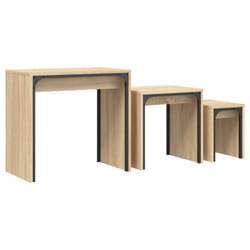 vidaXL Nesting Coffee Tables Nestinge Table 3 pcs Sonoma Oak Engineered Wood