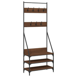 vidaXL Clothes Rack with Shoe Storage Garment Rack Clothes Rail Coat Hanger - brown oak