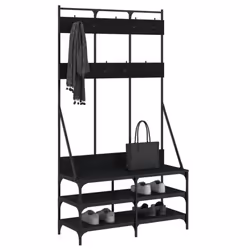 vidaXL Clothes Rack with Shoe Storage Garment Rack Clothes Shelf Clothes Rail - black