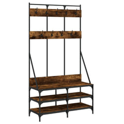 vidaXL Clothes Rack with Shoe Storage Garment Rack Clothes Shelf Clothes Rail - smoked oak