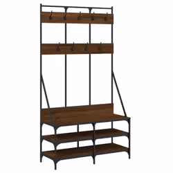 vidaXL Clothes Rack with Shoe Storage Garment Rack Clothes Shelf Clothes Rail - brown oak