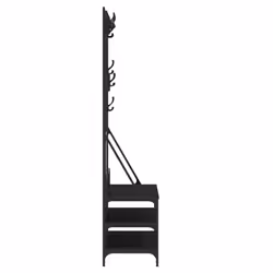 vidaXL Clothes Rack with Shoe Storage Garment Rack Shelf Clothes Rail Black - Additional view 4