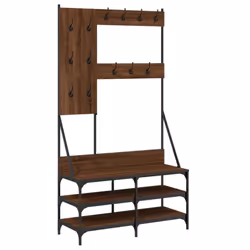 vidaXL Clothes Rack with Shoe Storage Garment Rack Clothes Shelf Clothes Rail - brown oak