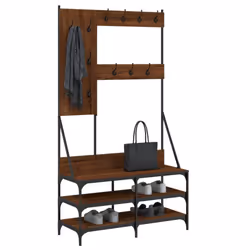 vidaXL Clothes Rack with Shoe Storage Garment Rack Clothes Shelf Clothes Rail - brown oak