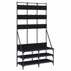 vidaXL Clothes Rack with Shoe Storage Garment Rack Clothes Shelf Clothes Rail - black
