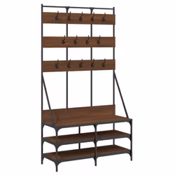 vidaXL Clothes Rack with Shoe Storage Garment Rack Clothes Shelf Clothes Rail - brown oak