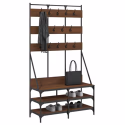 vidaXL Clothes Rack with Shoe Storage Garment Rack Clothes Shelf Clothes Rail - brown oak