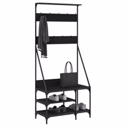 vidaXL Clothes Rack with Shoe Storage Garment Rack Clothes Shelf Clothes Rail - black