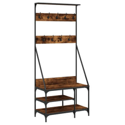 vidaXL Clothes Rack with Shoe Storage Garment Rack Clothes Shelf Clothes Rail - smoked oak