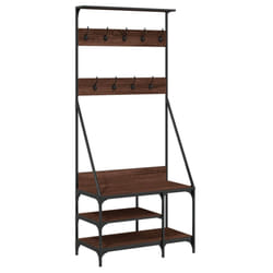 vidaXL Clothes Rack with Shoe Storage Garment Rack Clothes Shelf Clothes Rail - brown oak