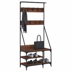 vidaXL Clothes Rack with Shoe Storage Garment Rack Clothes Shelf Clothes Rail - brown oak