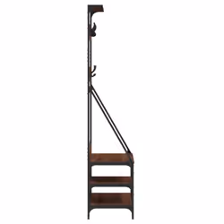 vidaXL Clothes Rack with Shoe Storage Garment Rack Clothes Shelf Clothes Rail - brown oak - Additional view 4