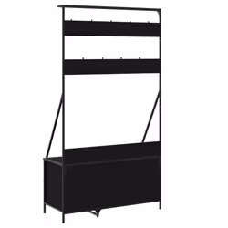 vidaXL Clothes Rack with Shoe Storage Garment Rack Clothes Rail Smoked Oak - black - Additional view 5
