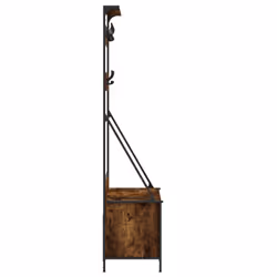 vidaXL Clothes Rack with Shoe Storage Garment Rack Clothes Rail Smoked Oak - smoked oak - Additional view 4