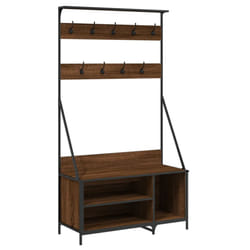 vidaXL Clothes Rack with Shoe Storage Garment Rack Clothes Rail Smoked Oak - brown oak