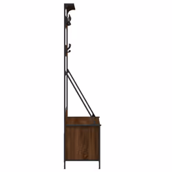 vidaXL Clothes Rack with Shoe Storage Garment Rack Clothes Rail Smoked Oak - brown oak - Additional view 4