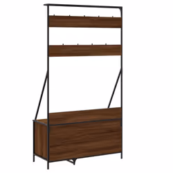 vidaXL Clothes Rack with Shoe Storage Garment Rack Clothes Rail Smoked Oak - brown oak - Additional view 5