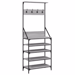 vidaXL Clothes Rack with Shoe Storage Garment Rack Clothes Rail Grey Sonoma