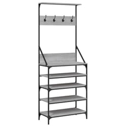 vidaXL Clothes Rack with Shoe Storage Garment Rack Clothes Rail Grey Sonoma