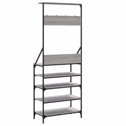 vidaXL Clothes Rack with Shoe Storage Garment Rack Clothes Rail Grey Sonoma - Additional view 5