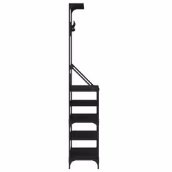 vidaXL Clothes Rack with Shoe Storage Garment Rack Clothes Rail Smoked Oak - black, 90 x 34 x 184 cm - Additional view 4