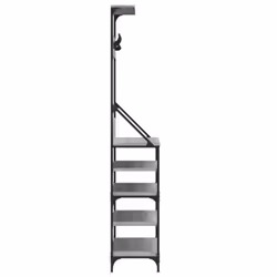 vidaXL Clothes Rack with Shoe Storage Garment Rack Clothes Rail Smoked Oak - grey sonoma, 90 x 34 x 184 cm - Additional view 4