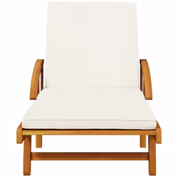 VidaXL 3206372 outdoor chair Lounge Padded seat Acacia wood Cream, White