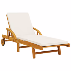 VidaXL 3206372 outdoor chair Lounge Padded seat Acacia wood Cream, White - Additional view 4