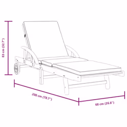 VidaXL 3206372 outdoor chair Lounge Padded seat Acacia wood Cream, White - Additional view 6