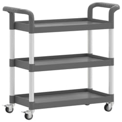 vidaXL 3-Tier Trolley Serving Cart Kitchen Storage Serving Trolley Aluminium - grey, 77 x 34 x 72 cm