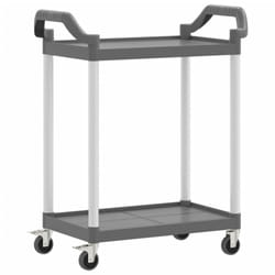 vidaXL 2-Tier Trolley Serving Cart Kitchen Storage Serving Trolley Aluminium - grey, 81 x 41 x 92 cm