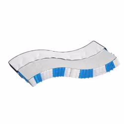 VidaXL 372851, Single/Full size, Innerspring mattress, Medium, Black, Blue, White, Polyester, Polyester