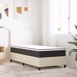 VidaXL 372938, Single/Full size, Innerspring mattress, Medium, Black, Grey, White, Polyester, Polyester