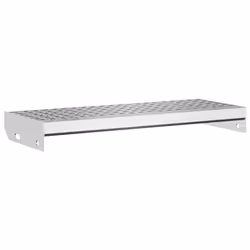 vidaXL Grate Step Metal Garden Stair Anti-slip Patio Stairs Galvanised Steel - forge welded, 60 x 24 x 7 cm